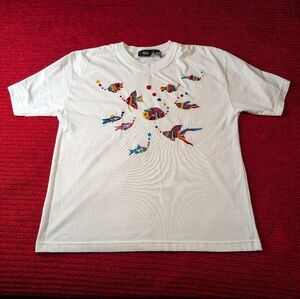 Vintage PASTA medium fish white t shirt